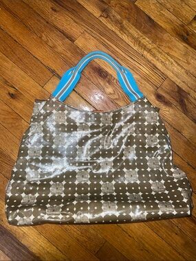 Orla Kiely Everyday Tote Bag with Blue Stripe Handles